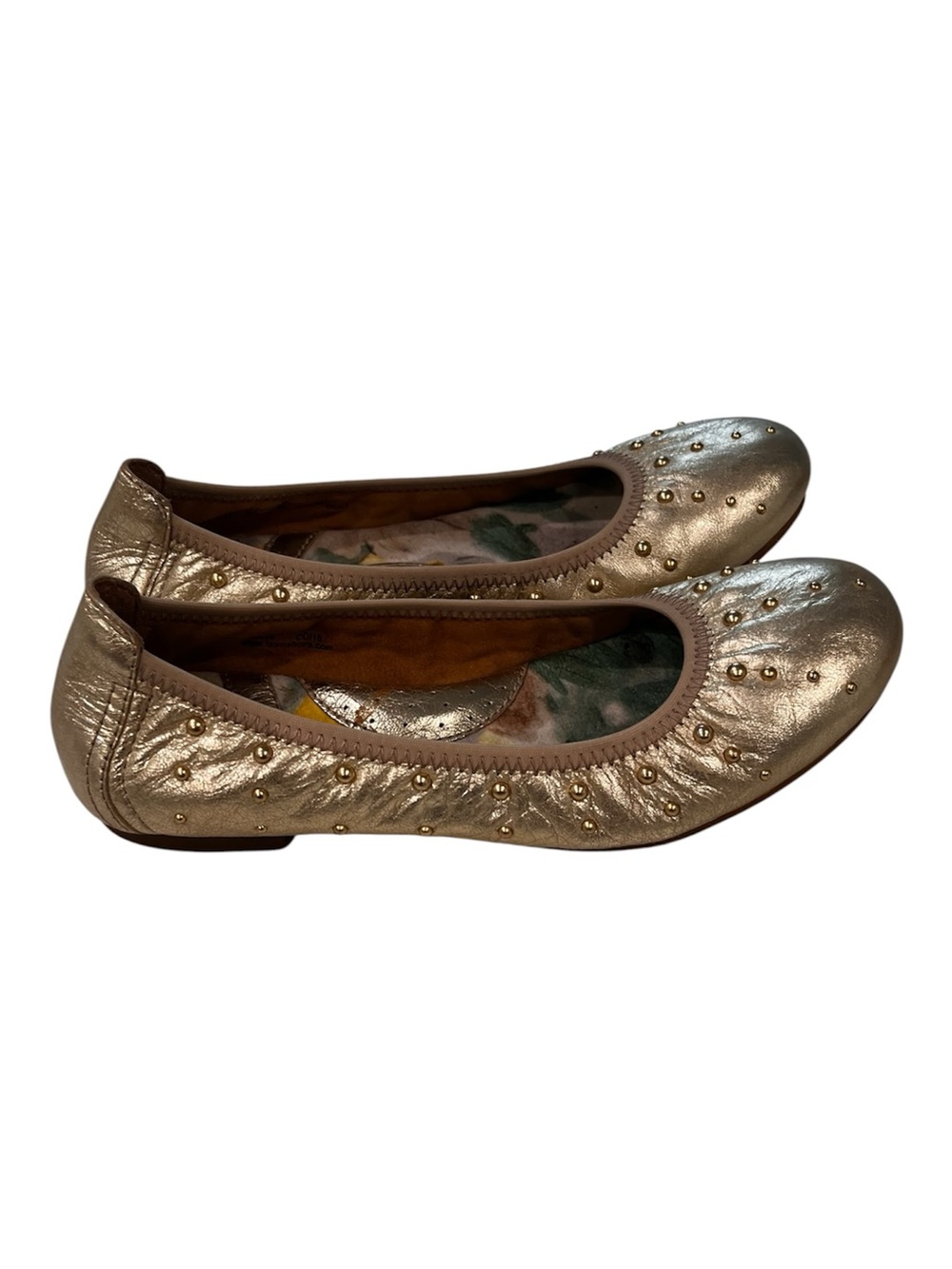 Born Gold Leather Studded Ballet Flats Size 6